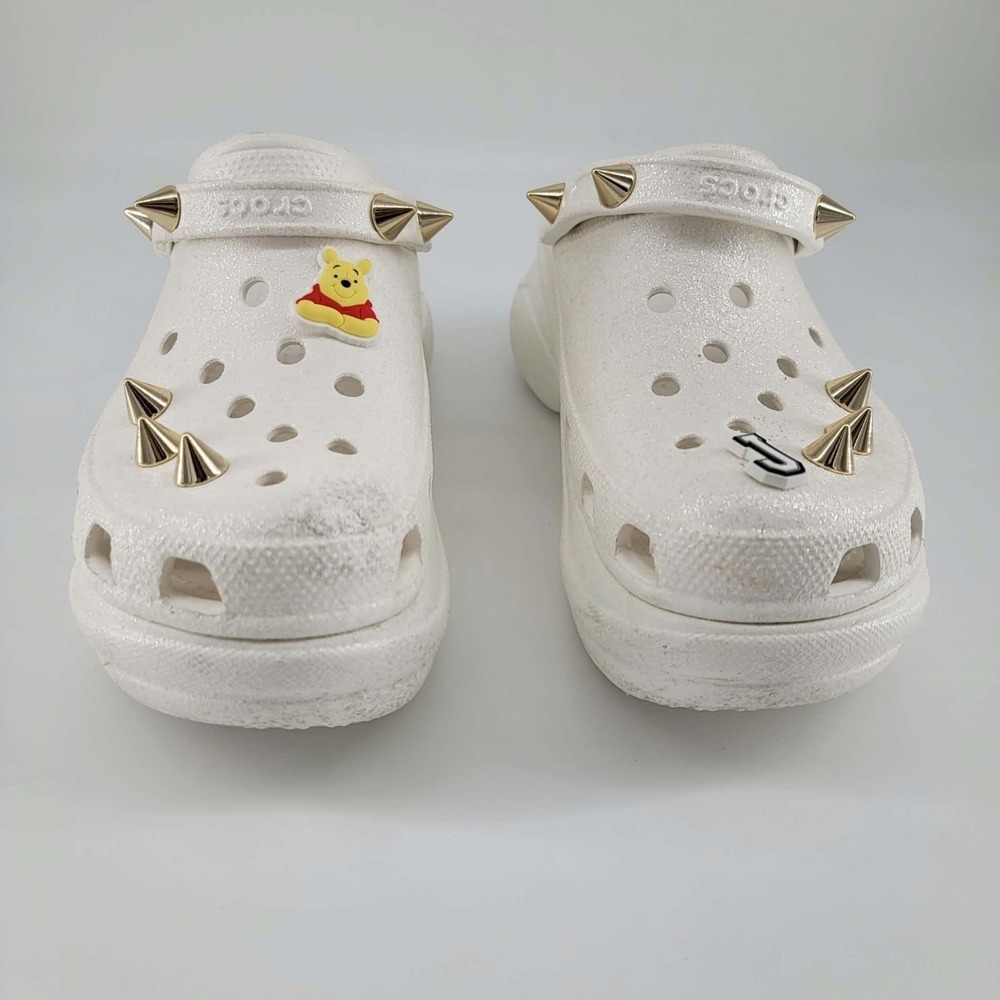 CROCS Classic Bae Studded Platform Clog White Limited Edition Sz W11